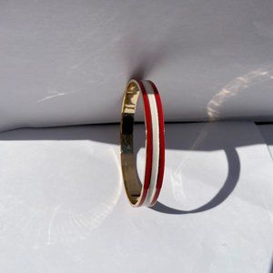 Red and White Gold Plated Bangle